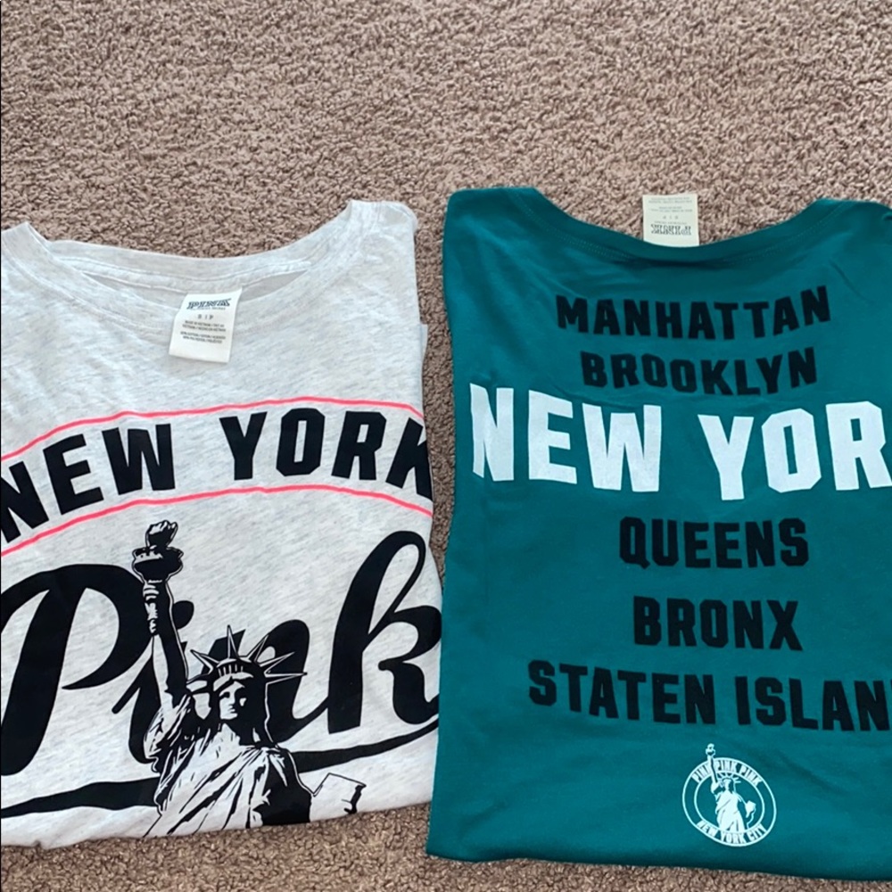 pink by victoria secret nyc tops lot of 2